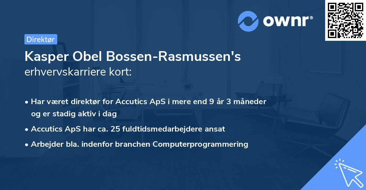 Kasper Obel Bossen-Rasmussen's erhvervskarriere kort