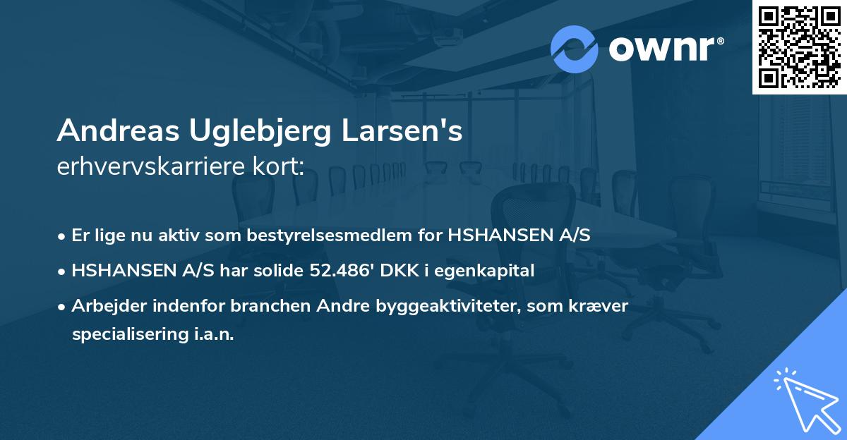 Andreas Uglebjerg Larsen's erhvervskarriere kort