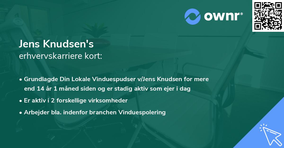 Jens Knudsen's erhvervskarriere kort
