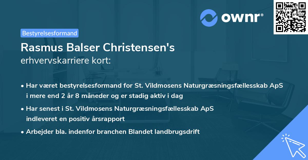 Rasmus Balser Christensen's erhvervskarriere kort