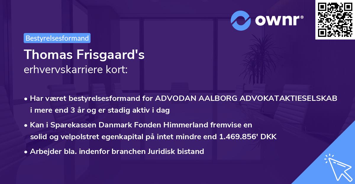 Thomas Frisgaard's erhvervskarriere kort