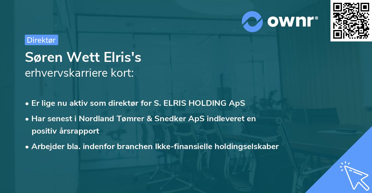 Søren Wett Elris's erhvervskarriere kort