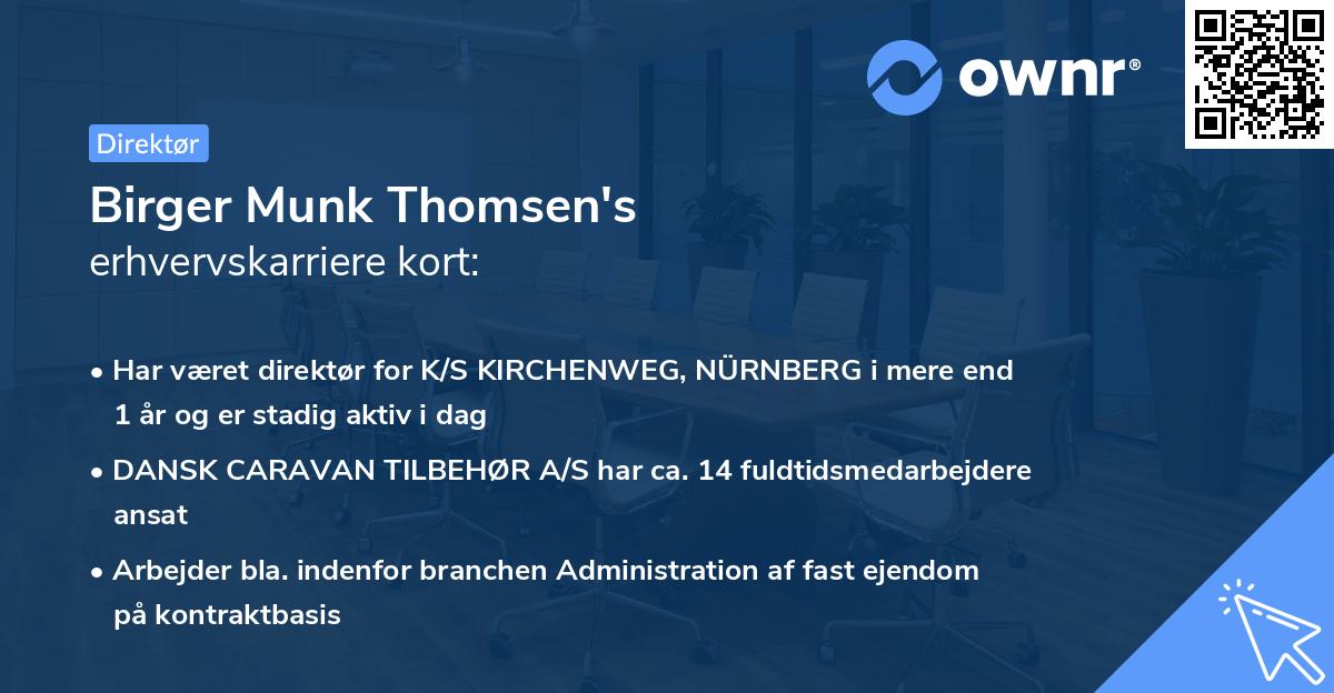 Birger Munk Thomsen's erhvervskarriere kort