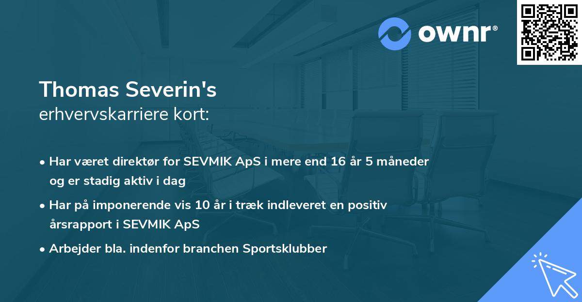 Thomas Severin's erhvervskarriere kort