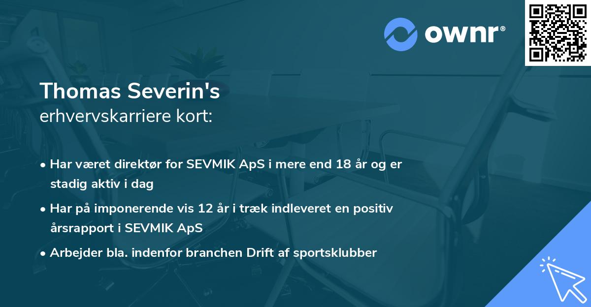 Thomas Severin's erhvervskarriere kort