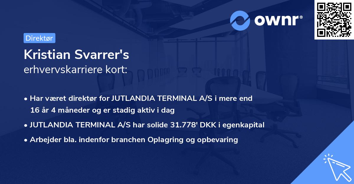 Kristian Svarrer's erhvervskarriere kort