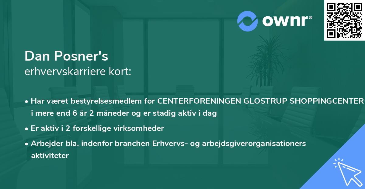 Dan Posner's erhvervskarriere kort