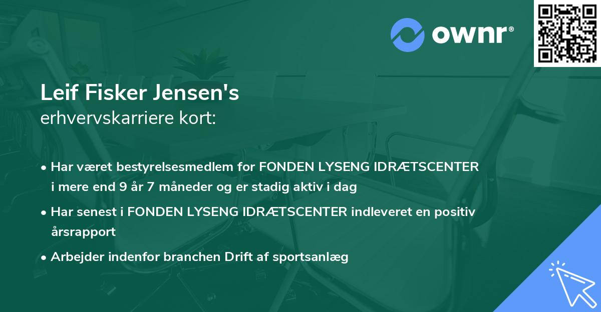 Leif Fisker Jensen's erhvervskarriere kort