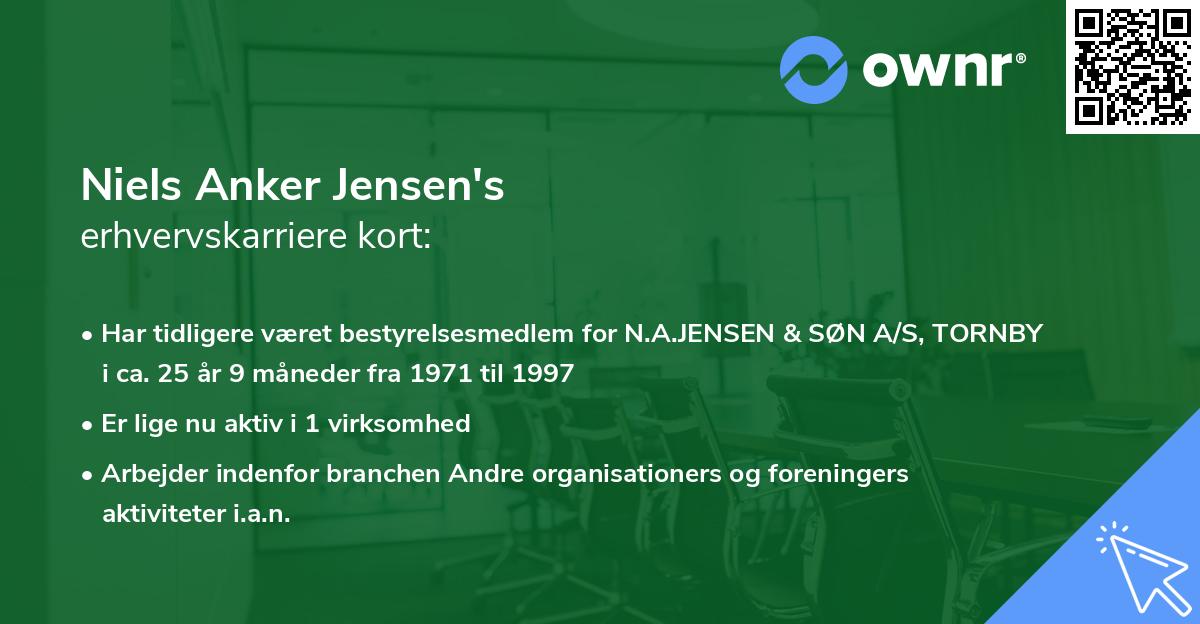 Niels Anker Jensen's erhvervskarriere kort