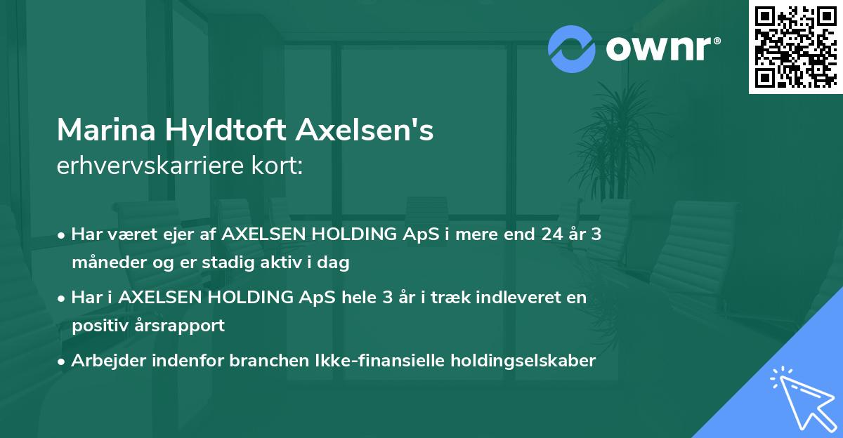 Marina Hyldtoft Axelsen's erhvervskarriere kort