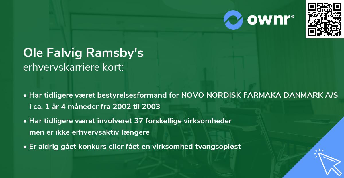 Ole Falvig Ramsby's erhvervskarriere kort