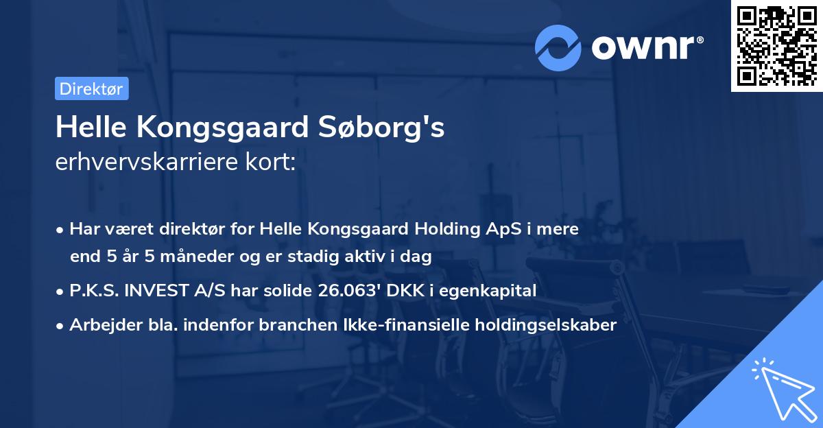 Helle Kongsgaard Søborg's erhvervskarriere kort