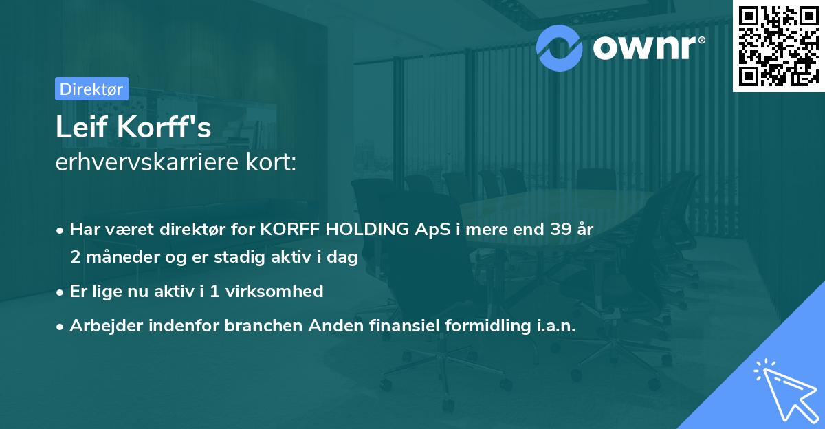 Leif Korff's erhvervskarriere kort