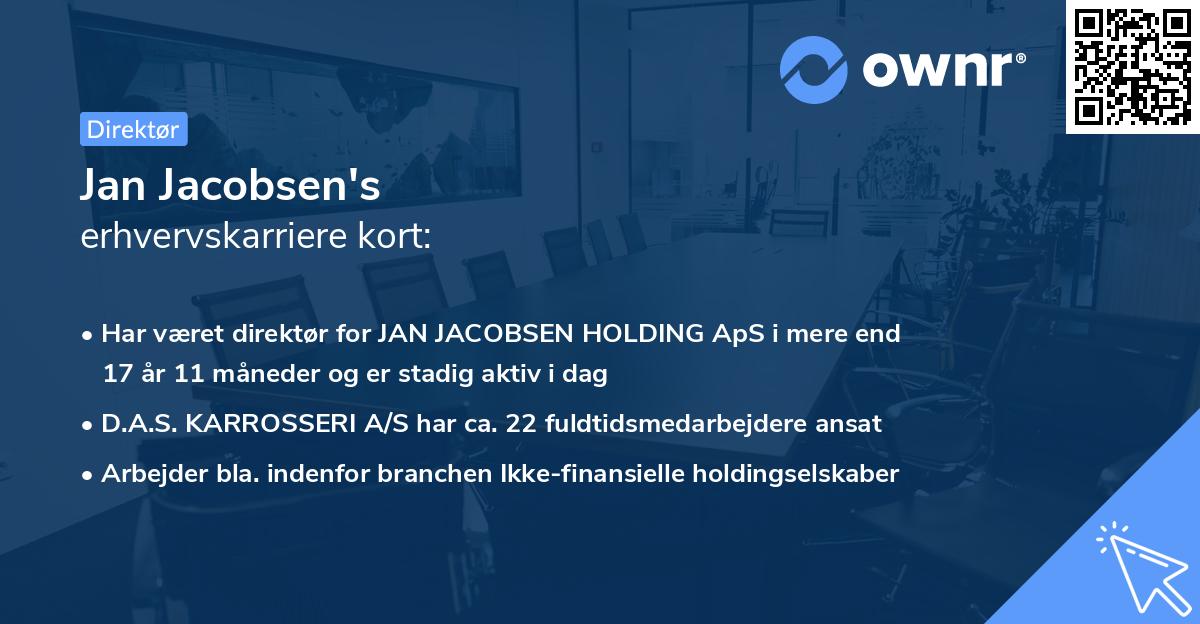 Jan Jacobsen's erhvervskarriere kort