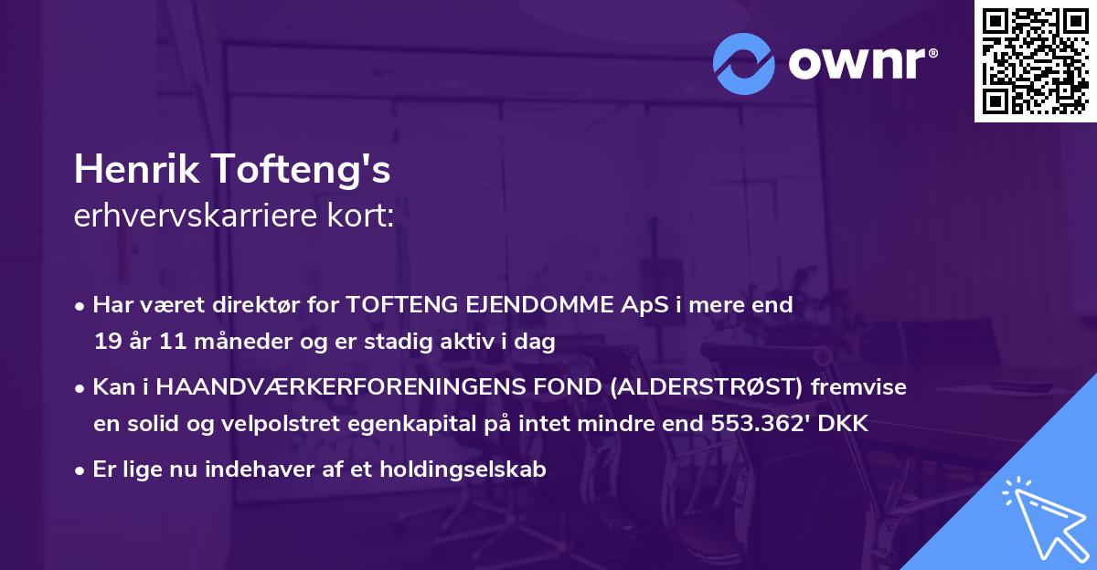 Henrik Tofteng's erhvervskarriere kort