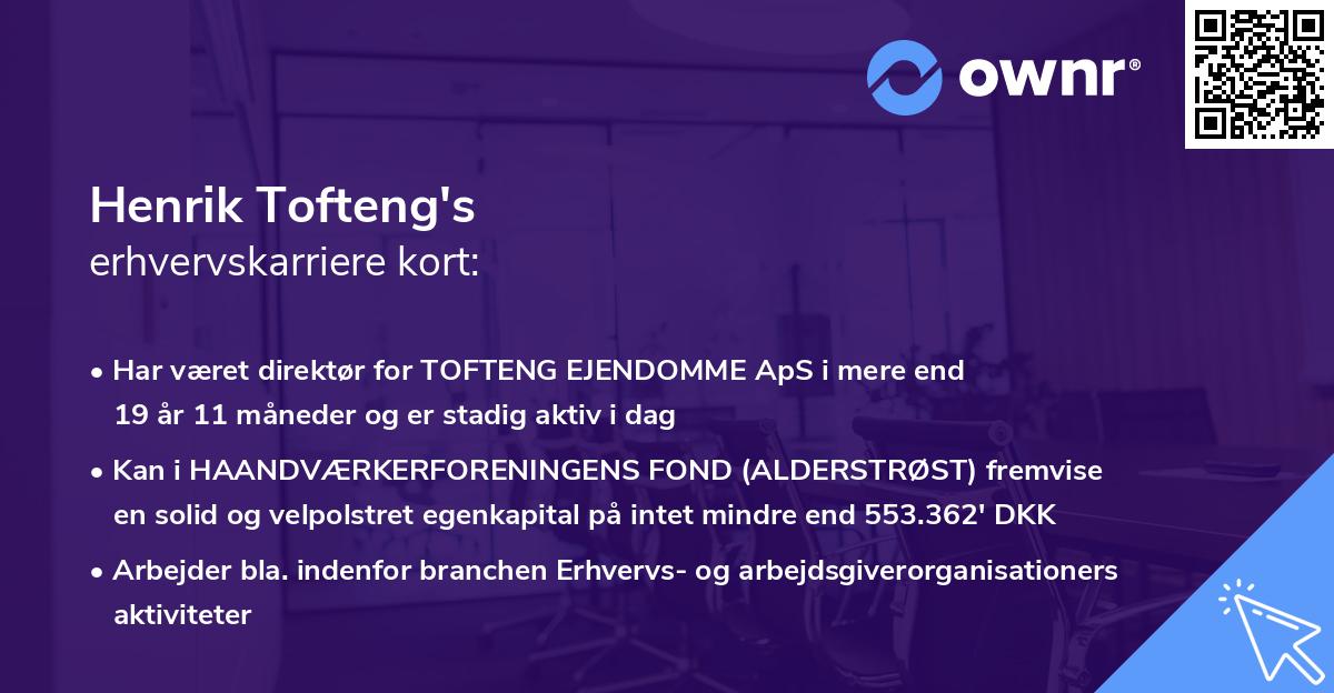 Henrik Tofteng's erhvervskarriere kort