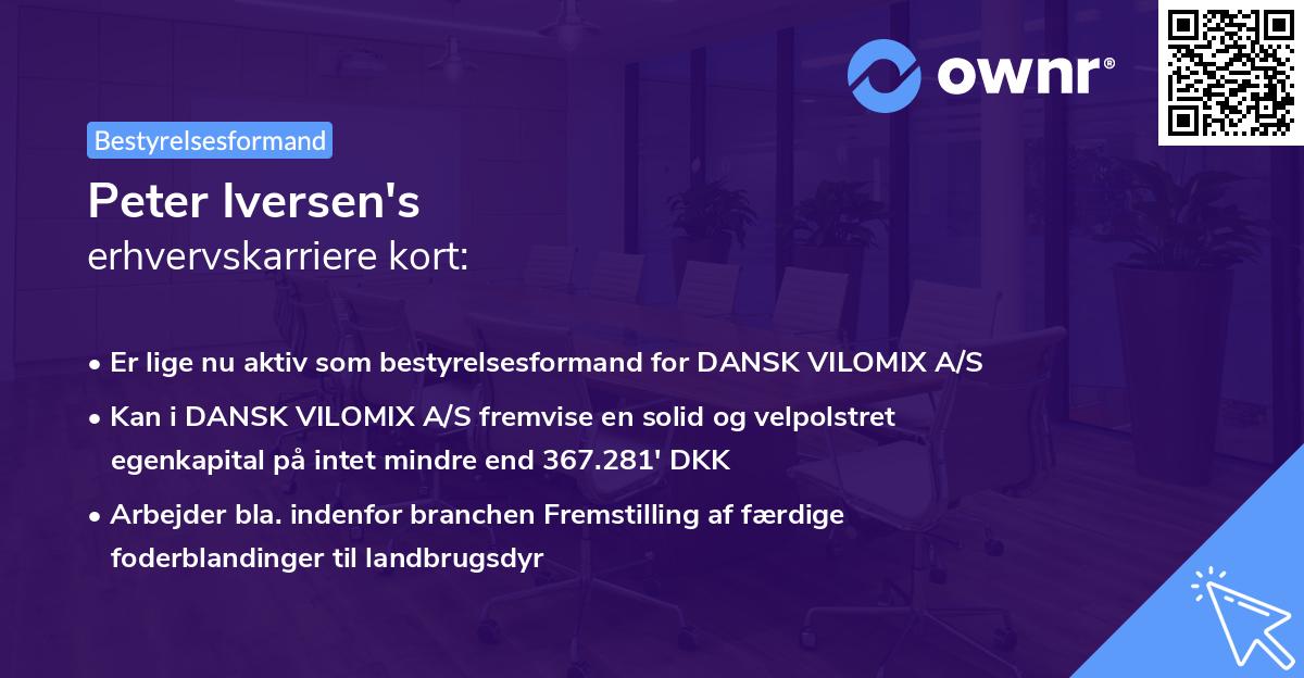 Peter Iversen's erhvervskarriere kort