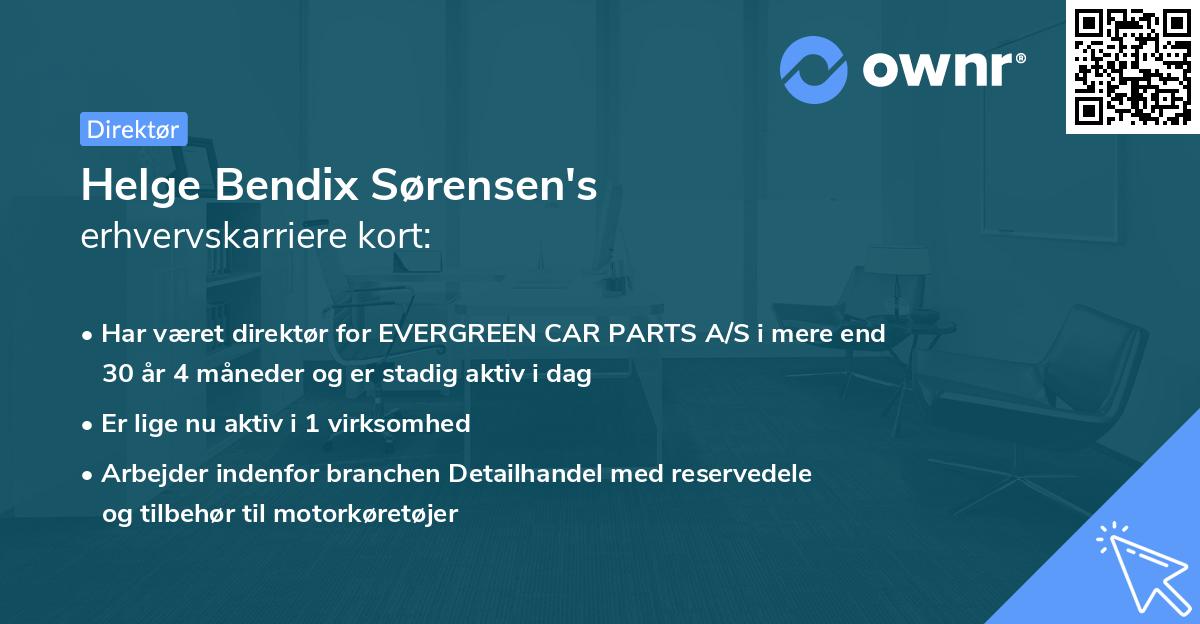 Helge Bendix Sørensen's erhvervskarriere kort