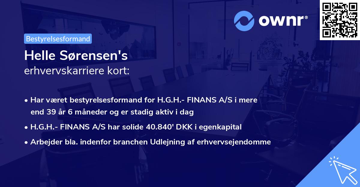 Helle Sørensen's erhvervskarriere kort