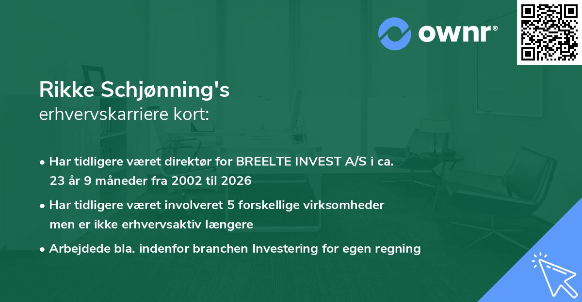 Rikke Schjønning's erhvervskarriere kort