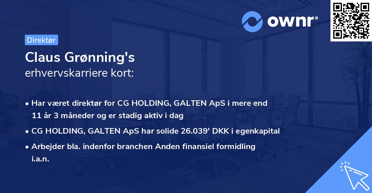 Claus Grønning's erhvervskarriere kort
