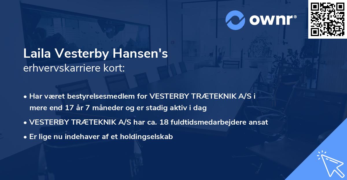 Laila Vesterby Hansen's erhvervskarriere kort