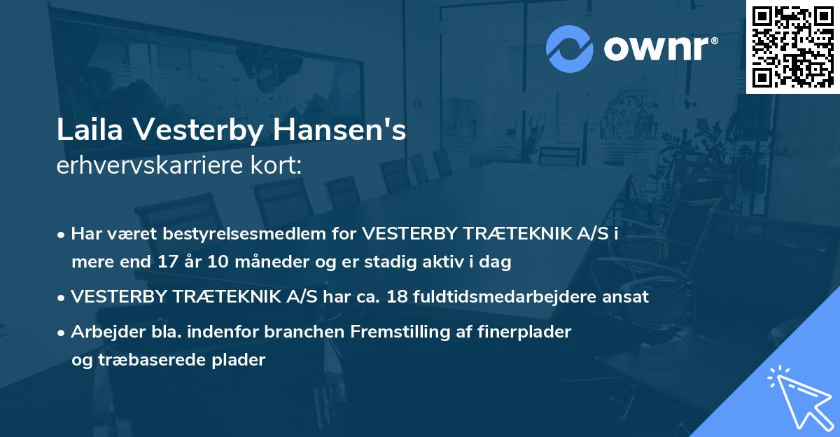 Laila Vesterby Hansen's erhvervskarriere kort