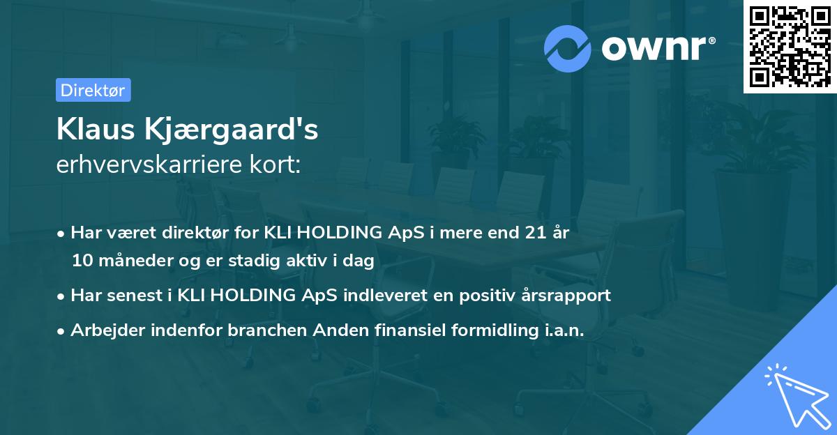 Klaus Kjærgaard's erhvervskarriere kort