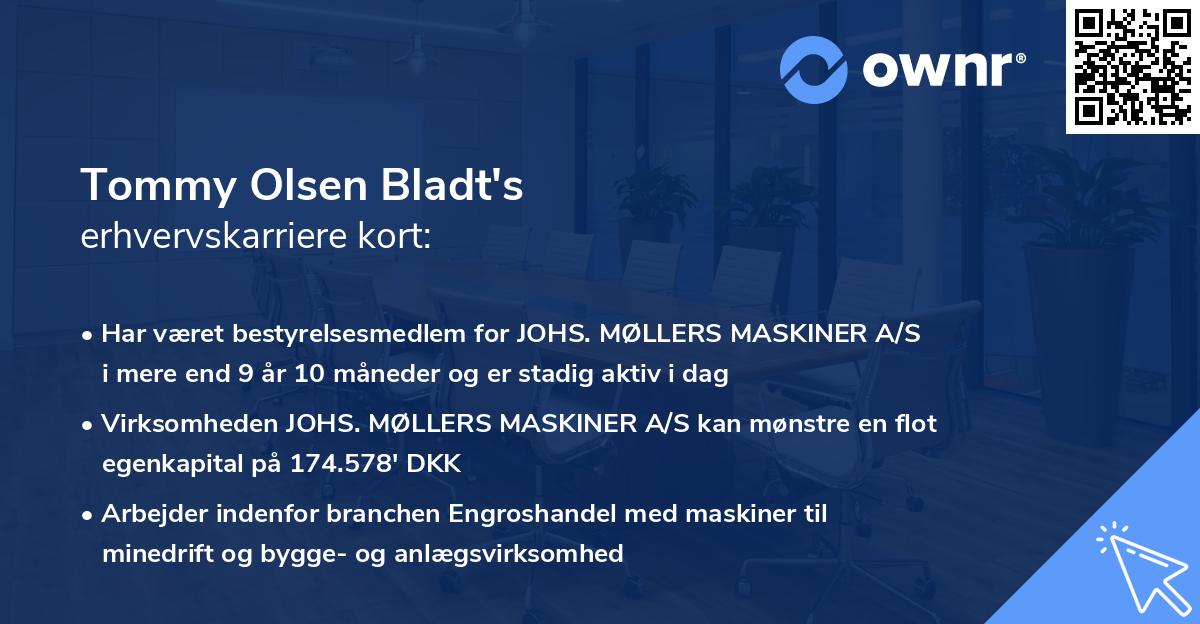 Tommy Olsen Bladt's erhvervskarriere kort