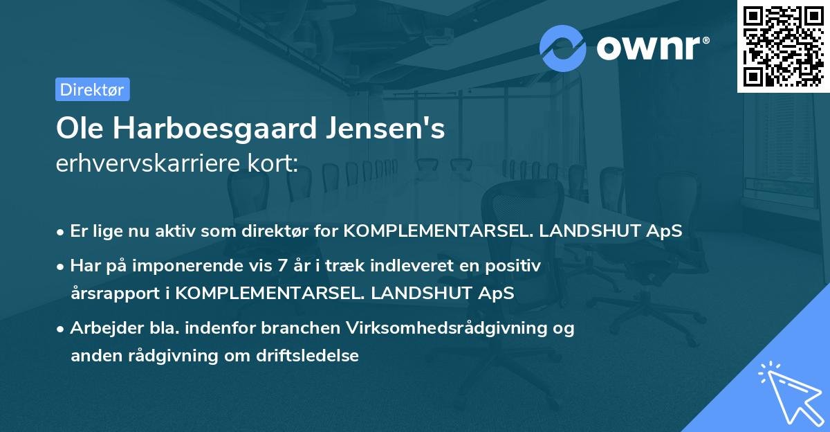 Ole Harboesgaard Jensen's erhvervskarriere kort