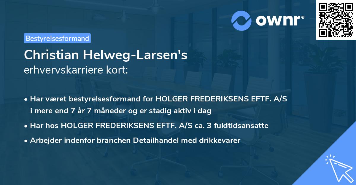 Christian Helweg-Larsen's erhvervskarriere kort