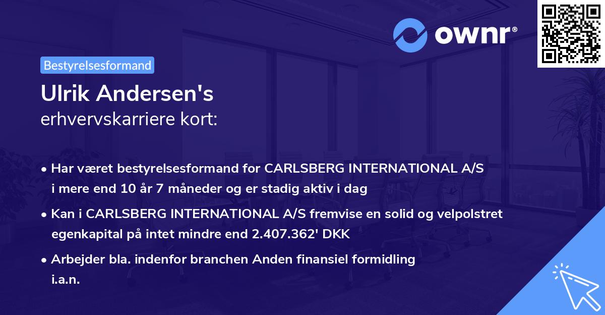 Ulrik Andersen's erhvervskarriere kort