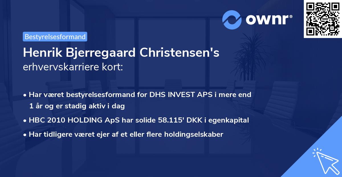 Henrik Bjerregaard Christensen's erhvervskarriere kort