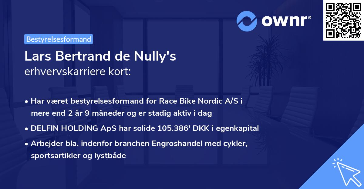 Lars Bertrand de Nully's erhvervskarriere kort