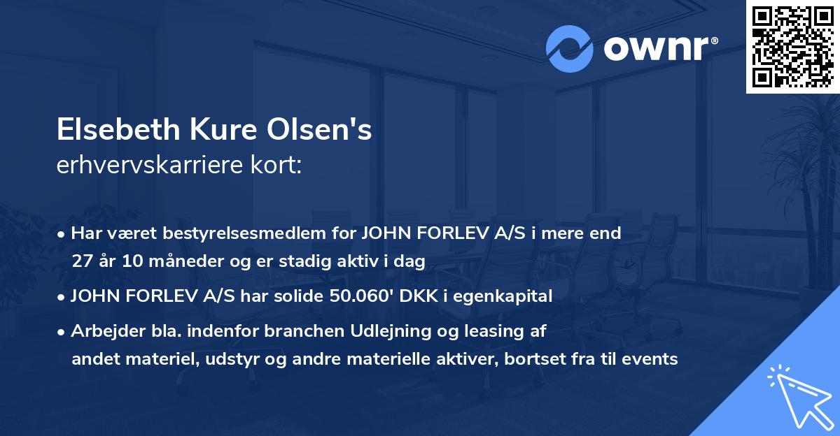 Elsebeth Kure Olsen's erhvervskarriere kort
