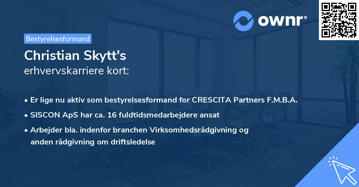 Christian Skytt's erhvervskarriere kort