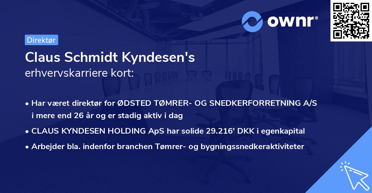 Claus Schmidt Kyndesen's erhvervskarriere kort