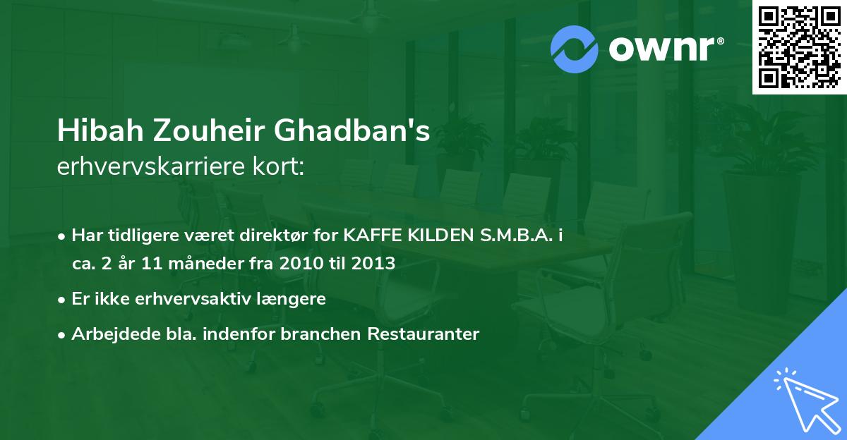 Hibah Zouheir Ghadban's erhvervskarriere kort