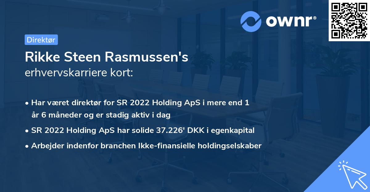 Rikke Steen Rasmussen's erhvervskarriere kort