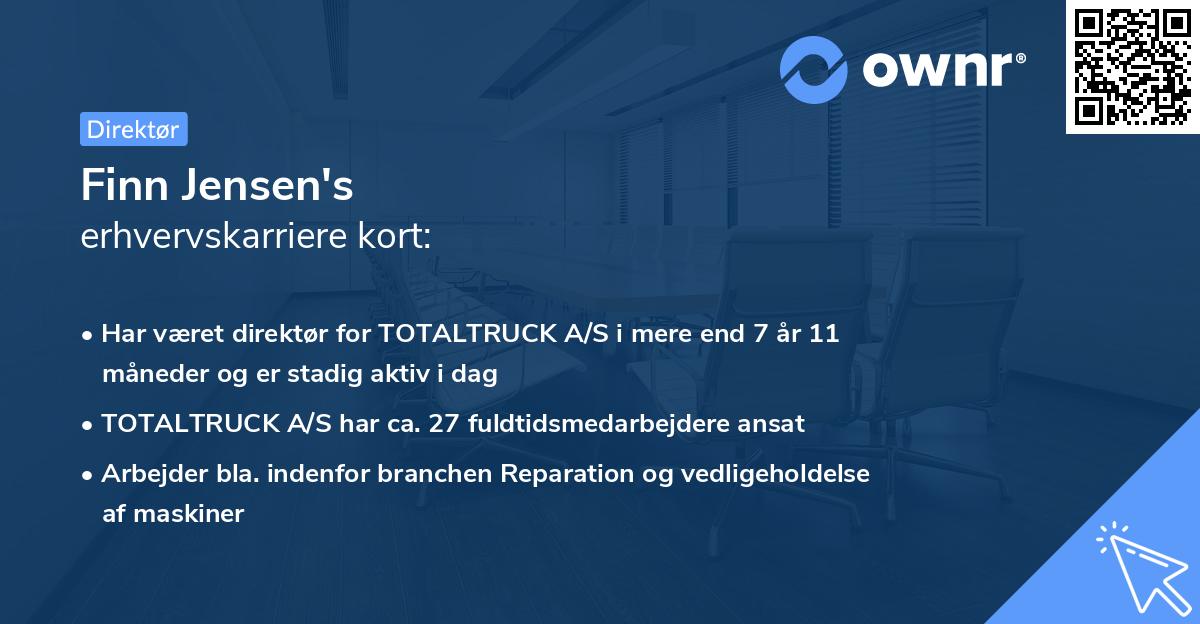 Finn Jensen's erhvervskarriere kort