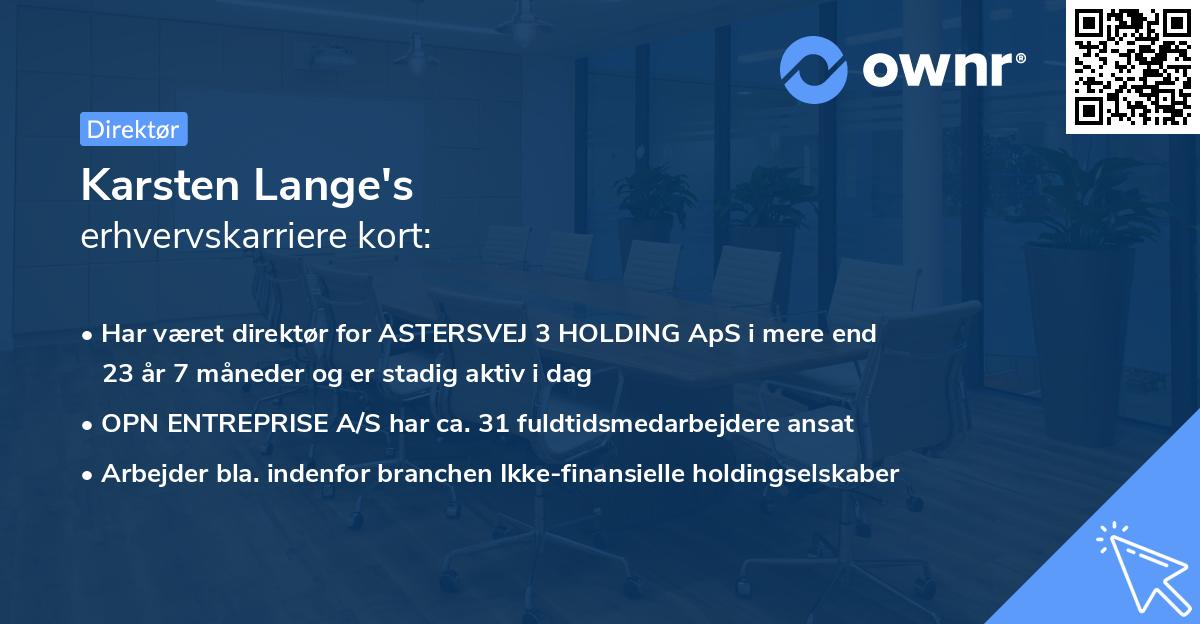 Karsten Lange's erhvervskarriere kort
