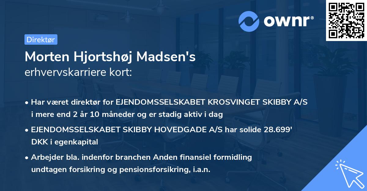 Morten Hjortshøj Madsen's erhvervskarriere kort