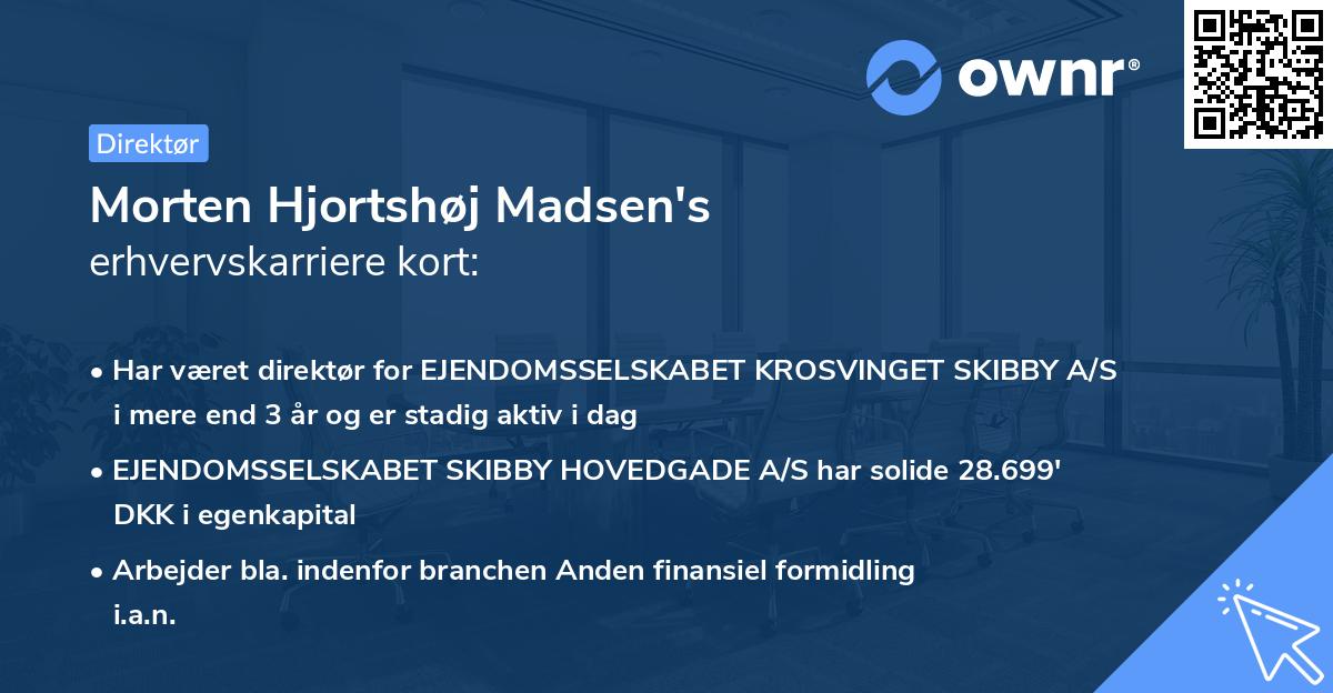 Morten Hjortshøj Madsen's erhvervskarriere kort