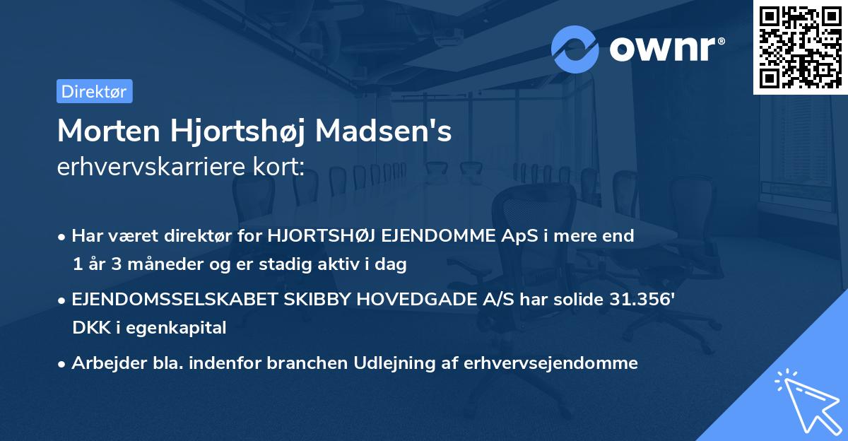 Morten Hjortshøj Madsen's erhvervskarriere kort