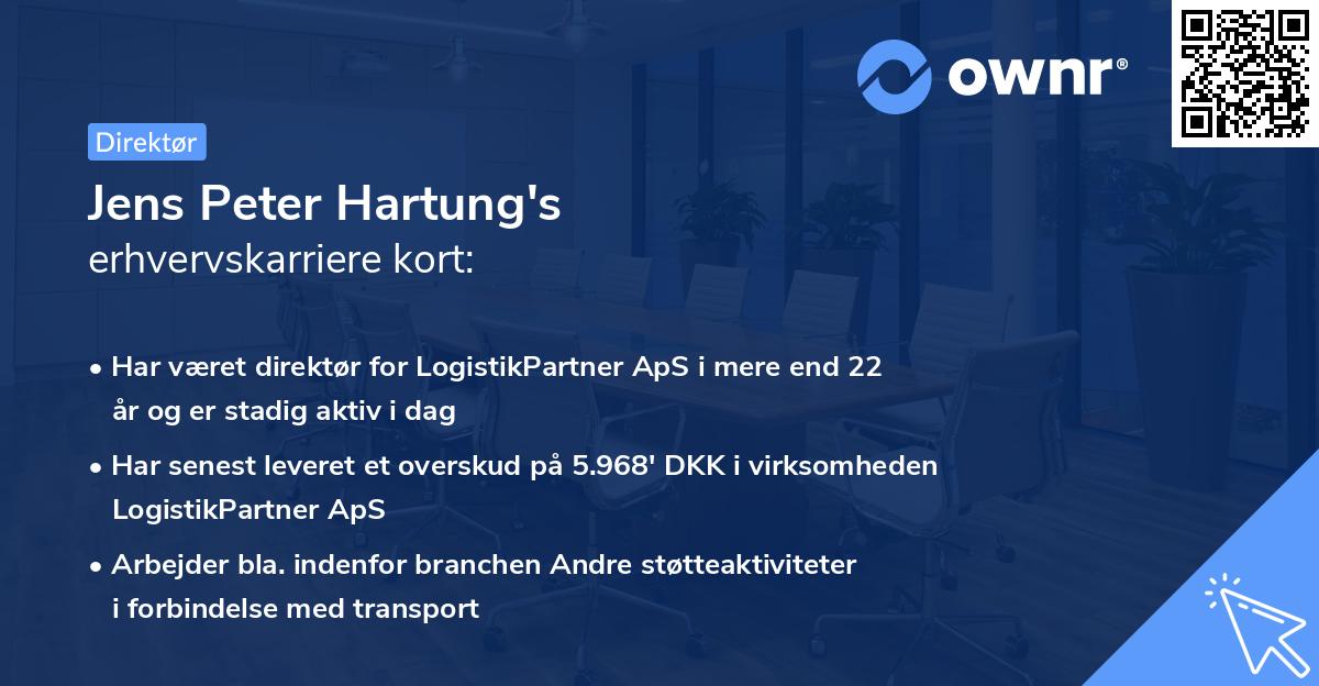 Jens Peter Hartung's erhvervskarriere kort