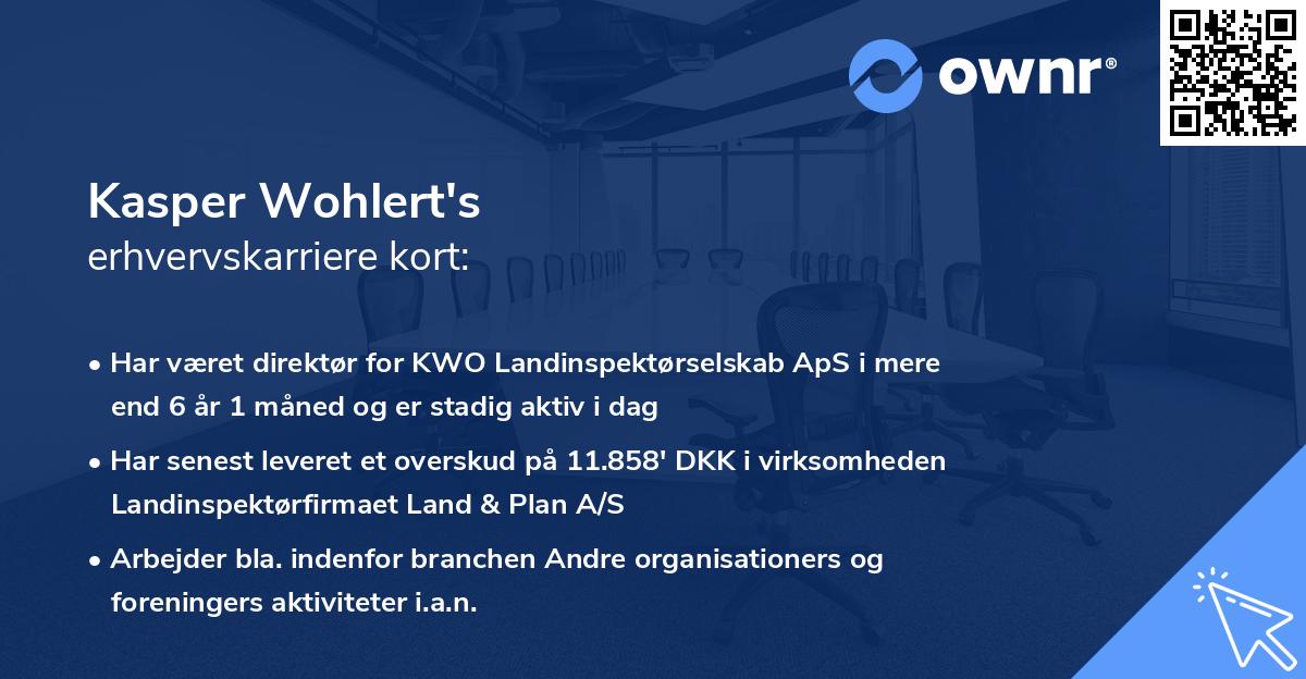 Kasper Wohlert's erhvervskarriere kort