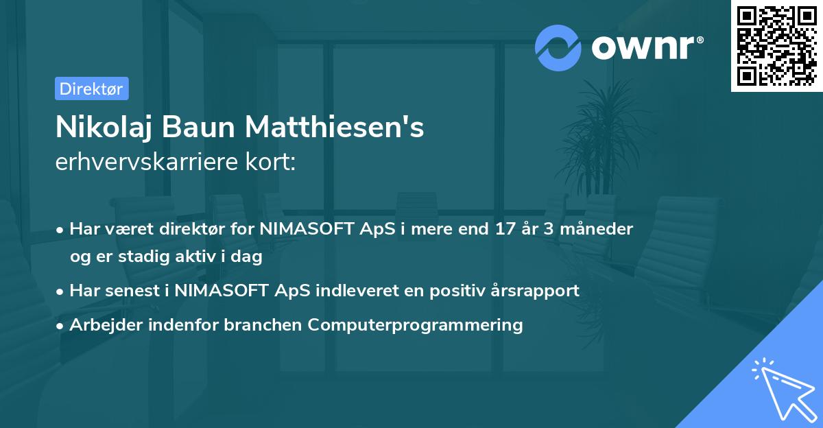 Nikolaj Baun Matthiesen's erhvervskarriere kort