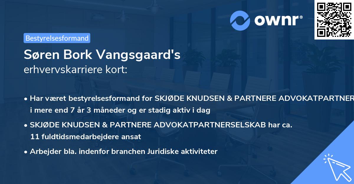 Søren Bork Vangsgaard's erhvervskarriere kort