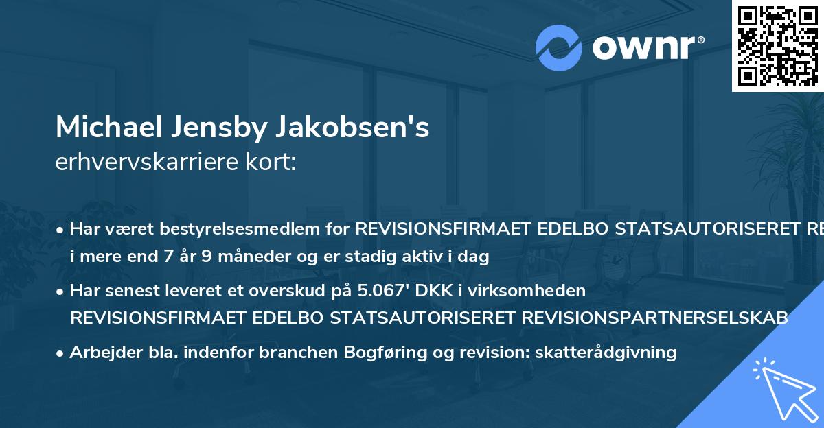 Michael Jensby Jakobsen's erhvervskarriere kort