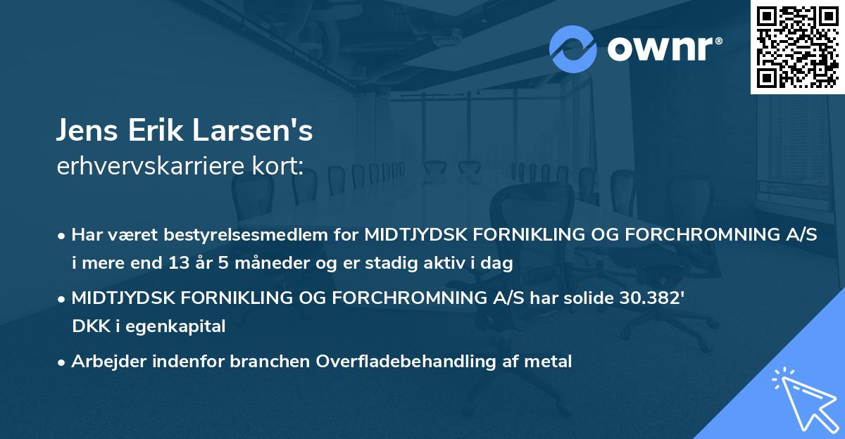 Jens Erik Larsen's erhvervskarriere kort